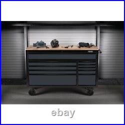 Draper BUNKER 08227 Workbench Roller Tool Cabinet, 10 Drawer, 56, Grey
