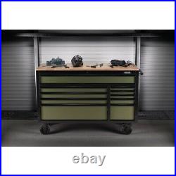 Draper BUNKER 08236 Workbench Roller Tool Cabinet, 10 Drawer, 56, Green