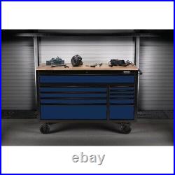 Draper BUNKER 08237 Workbench Roller Tool Cabinet, 10 Drawer, 56, Blue