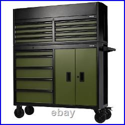 Draper BUNKER Combined Roller Cabinet and Tool Chest 13 Drawer 52'' Green 24255