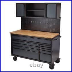 Draper BUNKER Roller Workstation with Workbench, 10 Drawer, 56, Grey 0824