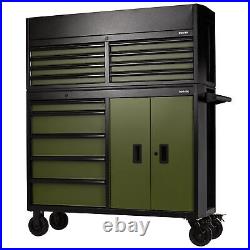Draper Bunker Combined Roller Cabinet and Tool Chest, 13 Drawer, 52 Green 24255
