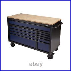 Draper Bunker Workbench Roller Tool Cabinet 10 Drawer 56 Blue 08237