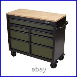 Draper Bunker Workbench Roller Tool Cabinet 7 Drawer 41 Green 08221
