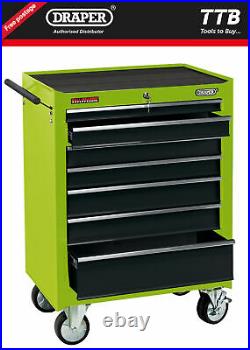 Draper Roller Tool Cabinet, 7 Drawer, 26, Green 35745