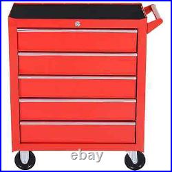 Durhand Roller Tool Cabinet, 5 Drawers-Red