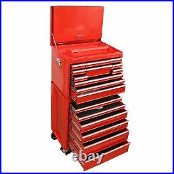 Full Toolbox 18 Draws Tool Chest Storage Cabinet Roller Cab Ball Bearing Runners