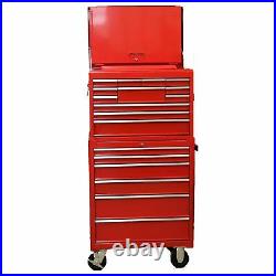 Full Toolbox 18 Draws Tool Chest Storage Cabinet Roller Cab Ball Bearing Runners