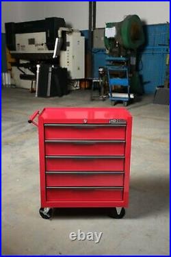 HILKA tool trolley chest 5 drawer red mobile storage roll cabinet unit cart