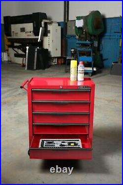 HILKA tool trolley chest 5 drawer red mobile storage roll cabinet unit cart
