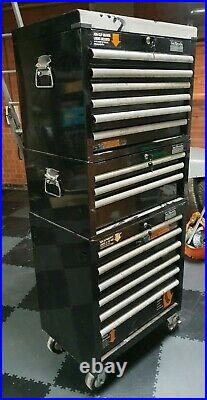 Halfords Industrial Toolbox Roll Cab Top Middle Bottom Tool Box Cabinet Chest
