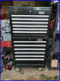 Halfords Industrial Toolbox Roll Cab Top Tool Box Black 12 Drawer Cabinet Chest