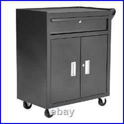 High Capacity Utility Roller Cabinet 2 Door 1 Drawer Mobile Toolbox Trolley Cart