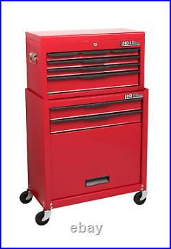 Hilka Tool Chest Trolley 8 drawer red metal storage roller roll cabinet box cab