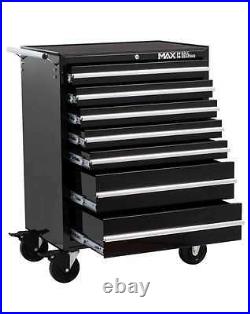 Hilka Tool Chest Trolley Black 7 Drawer Mobile Storage Roll Cabinet Wheels Cart