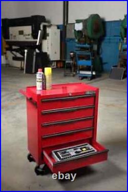 Hilka Tool Storage trolley chest red metal portable garage roll cabinet toolbox