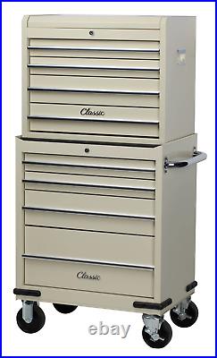 Hilka Tool Trolley Chest 8 drawer classic car cream metal storage roll cabinet