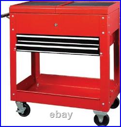 Hilka Tool Trolley Chest New 2 Drawer Garage Parts Storage Cart Roll Cabinet