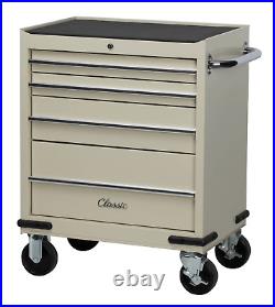 Hilka Tool Trolley Chest classic car cream 4 drawer metal storage roll cabinet
