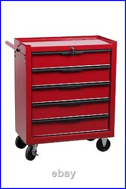 Hilka Tool Trolley Chest red metal garage storage roll cabinet wheels tools box