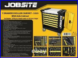 Jobsite 6 Draw Roller Tool Cabinet Chest & 5 Draws Containing 270pc Tools CT3323