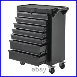 Large 7 Drawers Tools Steel Chest Tool Box Roller Wheels Storage Cabinet Trolley