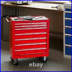 Large Metal 7 Drawer Lockable Tool Chest Box Storage Roller Cabinet Rollcab Cab
