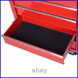 Lockable Roller Tool Storage Cabinet With 5 Draws & Four Roll Wheels In Red