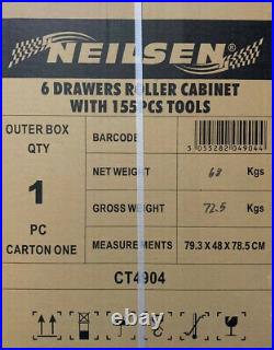 Nielsen 6 Drawer Tool Roller Cabinet Chest plus 155 Tools