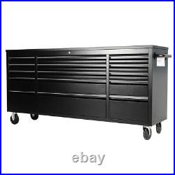 Pro Black Large Storage Chest Tool Box Roller Cabinet 15 Drawers Garage Workshop