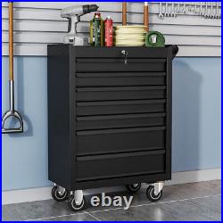 Pro Black Steel Tools Chest Tool Box Roller Cabinet 7 Drawers Lockable With Keys