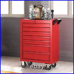 Pro Red Tools Affordable Steel Chest Tool Box Roller Cabinet 7 Drawers Locakable