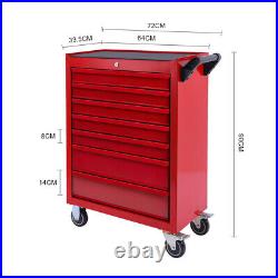 Pro Red Tools Affordable Steel Chest Tool Box Roller Cabinet 7 Drawers Locakable