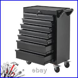Pro Tools Trollery Black Steel Chest Tool Box Roller Cabinet 7 Drawers Lockable