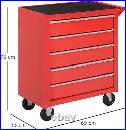 Professional 5 Drawer Roller Tool Cabinet Storage Box Workshop Chest Garage 4 Sm