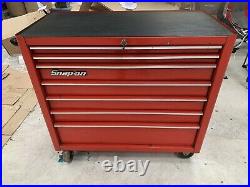 RED SNAP ON 40 TOOL BOX ROLL CAB CABINET + Stainless Steel Worktop
