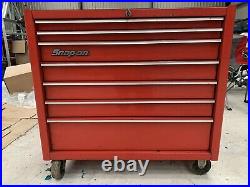 RED SNAP ON 40 TOOL BOX ROLL CAB CABINET + Stainless Steel Worktop
