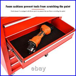 Red 5 Drawer Lockable Metal Tool Storage Chest Roller Cabinet Roll Cab