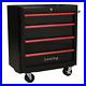 Roll cab 4 Drawer Retro Style Black with Red Drawer Pulls SealeyAP28204BR