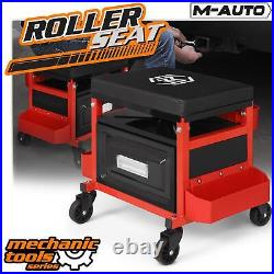 Roller Tool Box Padded Chair Adjustable Rectangular Storage Tool Tray & Cabinet