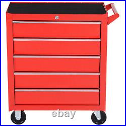 Roller Tool Cabinet, 5 Drawers-Red