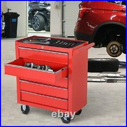 Roller Tool Cabinet, 5 Drawers-Red