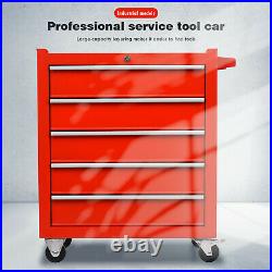 Roller Tool Cabinet Stoarge Box 5 Drawers Wheels Caster Garage Workshop Red
