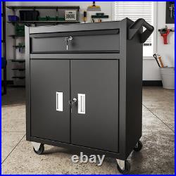 Roller Tool Cabinet Storage 2 Doors 1 Drawer Garage Workshop Equipment Trolleys