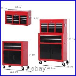 Rolling Tool Chest Drawers Cabinet Storage Workshop Roller Toolbox Red Metal