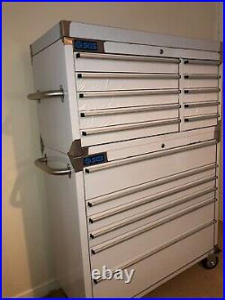 SGS 42 Stainless Steel 16 Drawer Tool Chest & Roller Cabinet Excellent Conditio