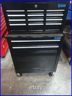 SGS 8 Drawer Roller Cabinet Black