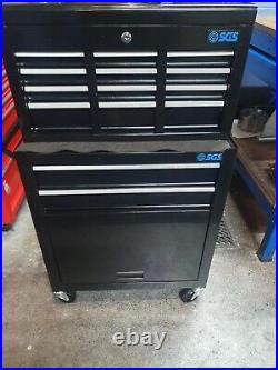 SGS 8 Drawer Roller Cabinet Black