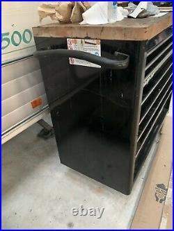 SNAP ON USED BLACK TOOL BOX ROLL CAB CABINET 7 Drawers 40 Width WITH WORKTOP