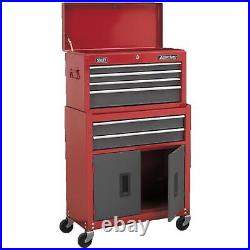 Sealey 24 Combined Roller Cabinet and Topchest With 75mm Castor Wheels Red